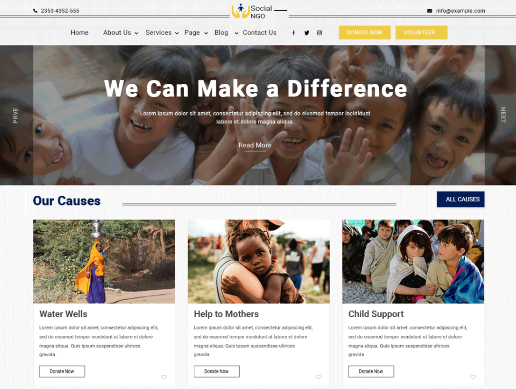 NGO organization WordPress theme By Luzuk Themes