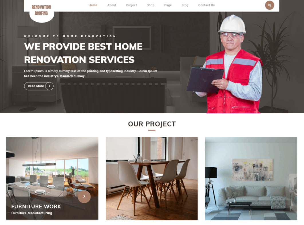 Renovation Roofing WordPress theme By Revolutionwp